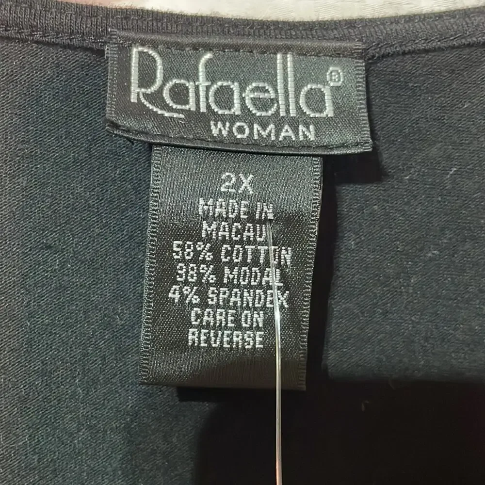 Rafaella 2x black v neck sequined tank top nwt perfect vintage